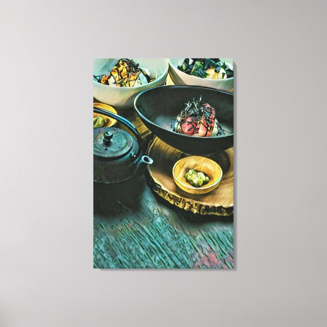 Vintages Sushi-Geschenk Leinwanddruck (Vorderseite)