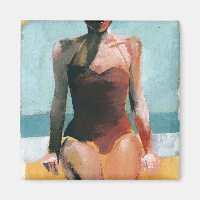 Vintages Swim - Red Swimsuit Magnet (Vorne)