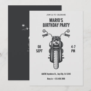 Vintages Symbol für Motorräder Einladung