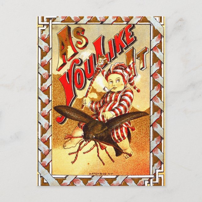 Vintages Tabaketikett mit Kinderrauchen Postkarte (Vorderseite)