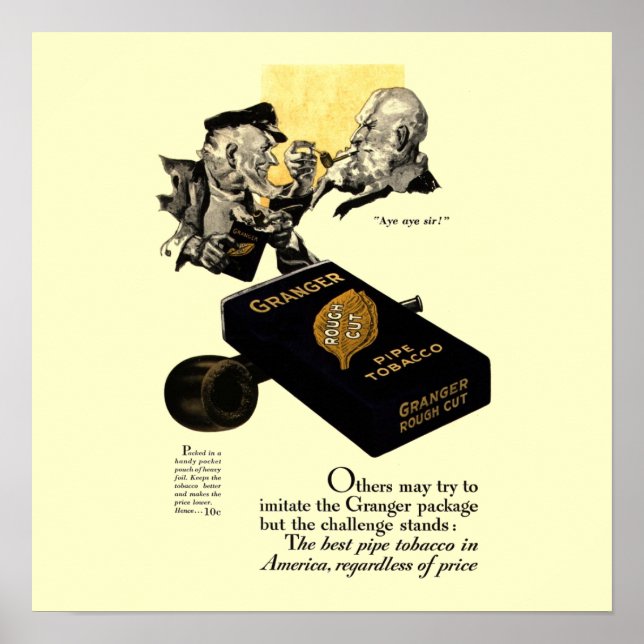 Vintages Tabakposter 15x15 Poster (Vorne)