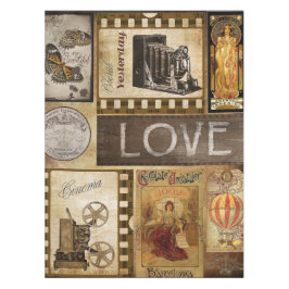 Vintages Tableclout, Kirsche Gestern Liebe Kino Tischdecke