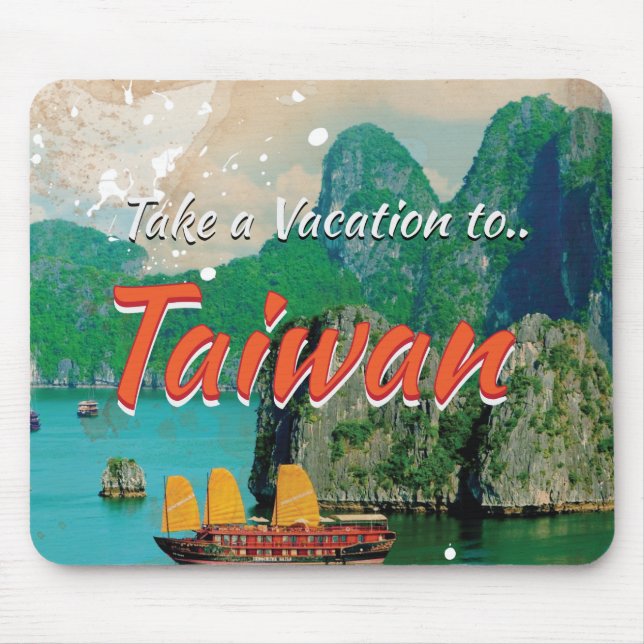 Vintages Taiwan Reiseplakat Mousepad (Vorne)