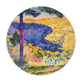 Vintages Tal mit Tannenmalerei Schneidebrett