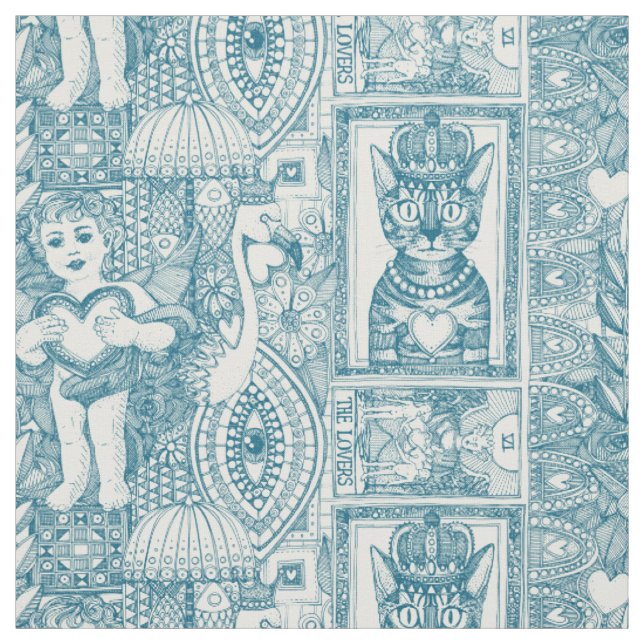 Vintages Talentkitschpfauenblau Stoff (Muster)