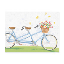 Vintages Tandem Fahrrad mit Blume