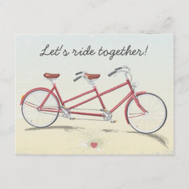 Vintages Tandemfahrrad Postkarte