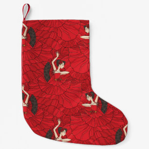 Vintages Tango Flamenco-Tanzmuster Kleiner Weihnachtsstrumpf