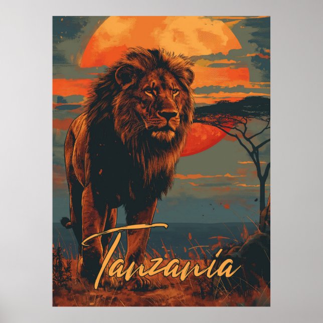 Vintages Tansania Travel Poster (Vorne)