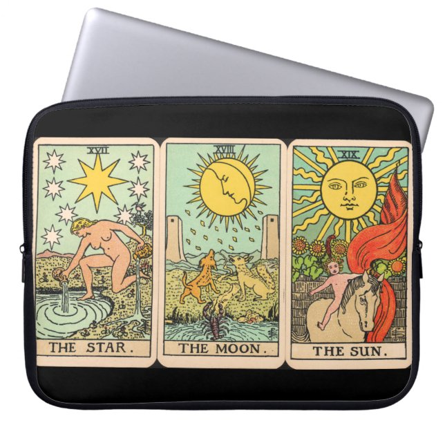 Vintages Tarot-Kartentrio Laptopschutzhülle (Vorderseite)
