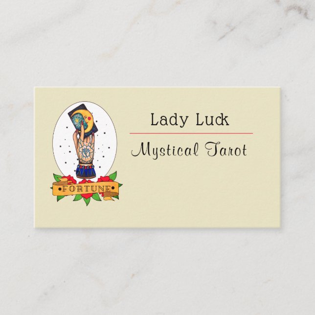 Vintages Tarot Tattoo Business Card Visitenkarte (Vorderseite)