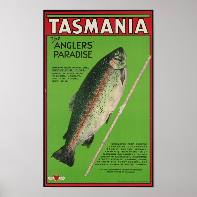 Vintages Tasmania Travel Poster (Vorne)