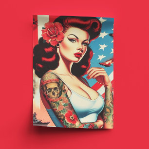 Vintages Tattoo-Button Seidenpapier