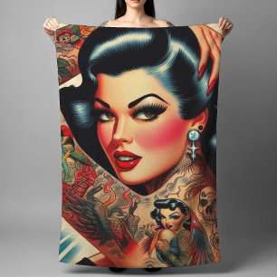 Vintages tattooides Button Badehandtuch