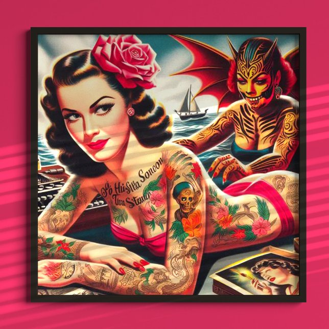 Vintages tattooides Button Poster (Von Creator hochgeladen)