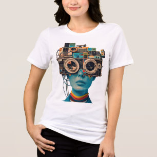Vintages technisches Design Tri-Blend Shirt