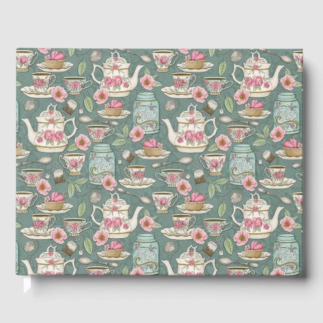 Vintages Tee-Party Gästebuch (Vorderseite)