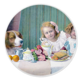 Vintages Tee-Party Keramikknauf