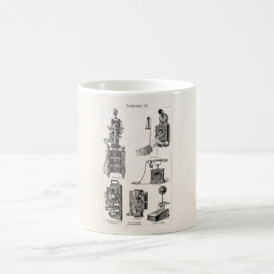 Vintages Telefon-Illustrations-Telefon-Retro Kaffeetasse