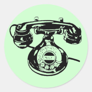 Vintages Telefon Runder Aufkleber