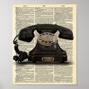 Vintages Telefon-Wörterbuch-Kunst-Druck-Plakat Poster