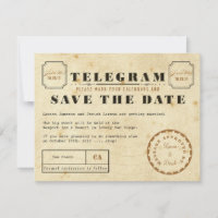Vintages Telegramm Save the Date
