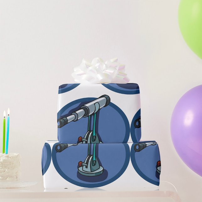 Vintages Teleskop Astronomie-Enthusiast Stargazing Geschenkpapier (Von Creator hochgeladen)