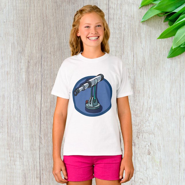 Vintages Teleskop Astronomie-Enthusiast Stargazing T-Shirt (Von Creator hochgeladen)