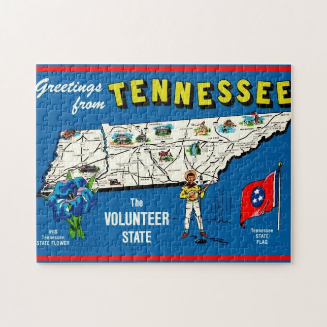 Vintages Tennessee-Karte Jigsaw-Puzzle (Horizontal)