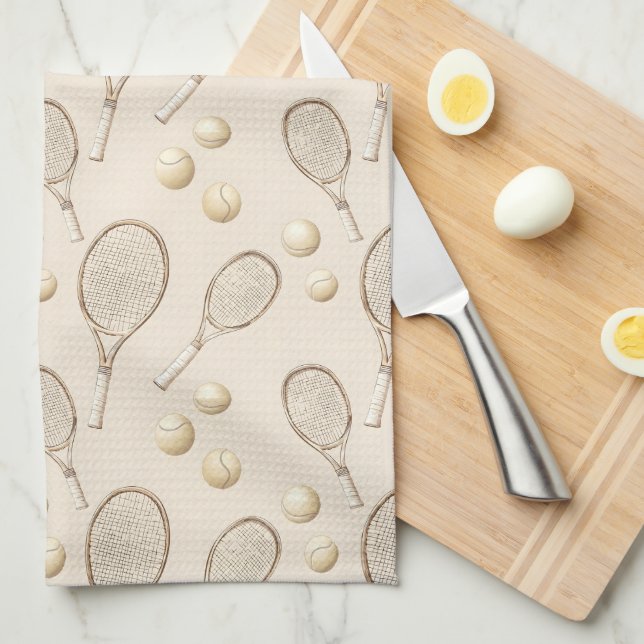 Vintages Tennis Geschirrtuch (Viertel Falte)