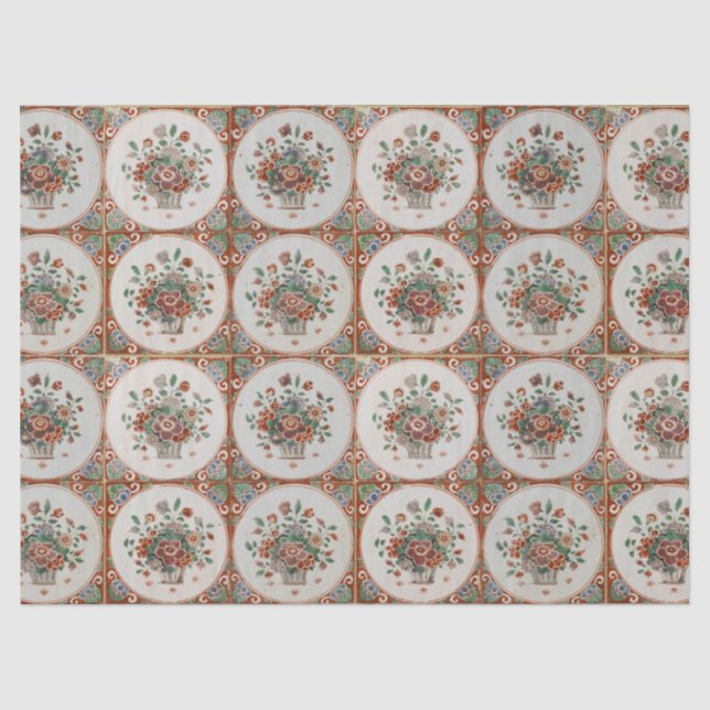 Vintages Terracotta Tiles-Muster Seidenpapier (Vorderseite)