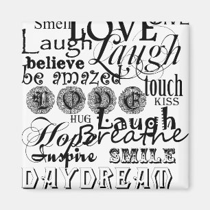 Vintages Text-Leben-Ratekleid und -geschenke Magnet