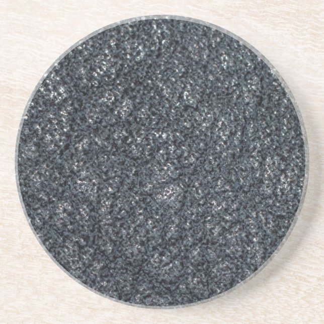 Vintages texturiertes Schwarzleder Untersetzer (Vorne)