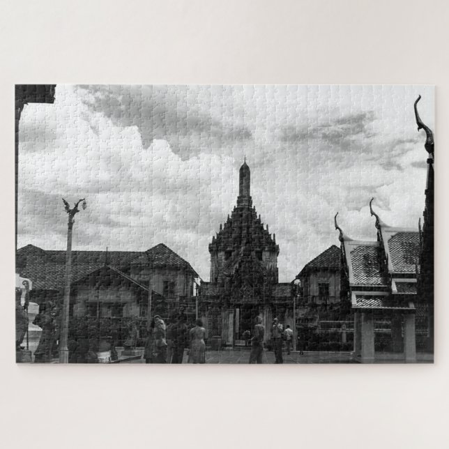 Vintages Thailand Bangkok Wat Phra Kaew Touristen (Horizontal)