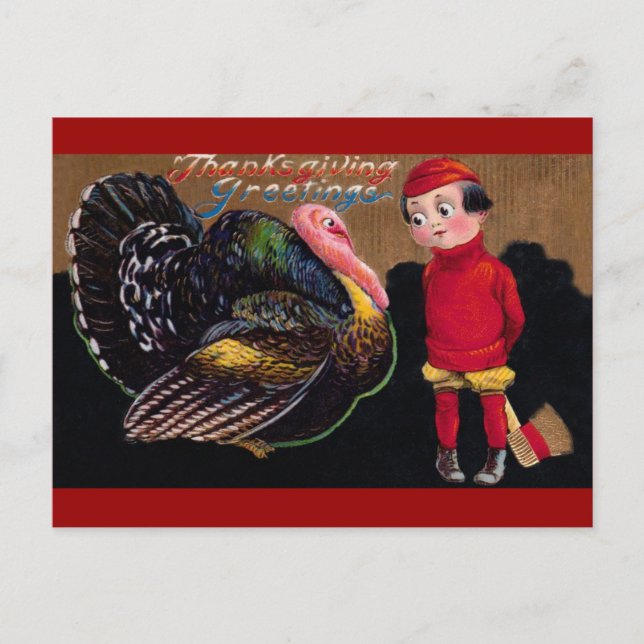 Vintages Thankgiving Feiertagspostkarte (Vorderseite)