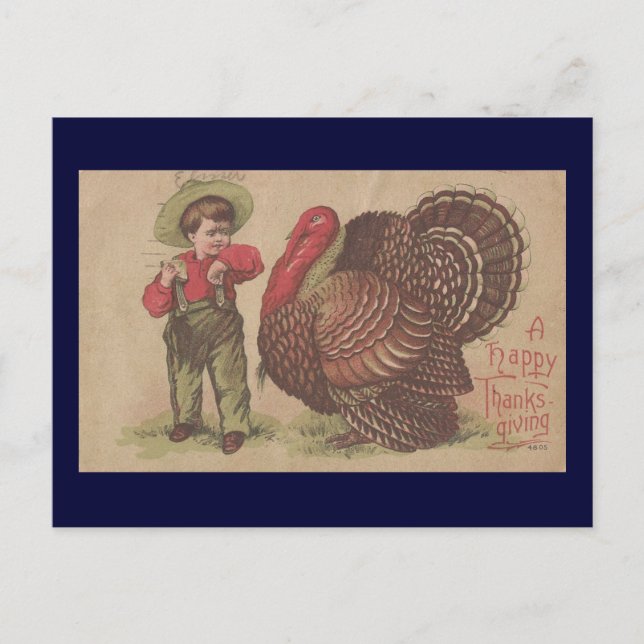 Vintages Thankgiving - Türkei Feiertagspostkarte (Vorderseite)