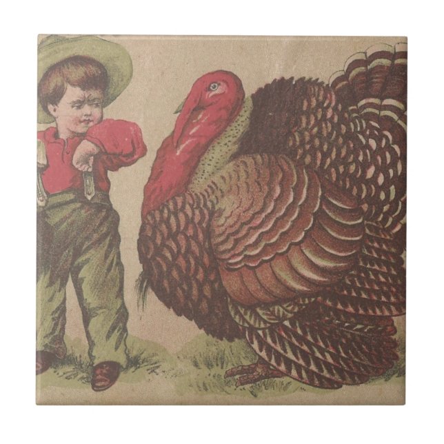 Vintages Thankgiving - Türkei Fliese (Vorderseite)