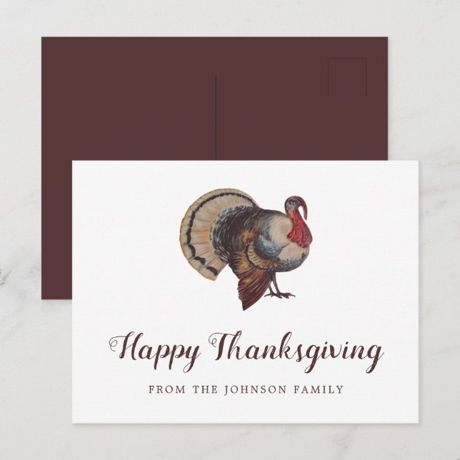 Vintages Thanksgiving in der Türkei Postkarte (Vorne/Hinten)