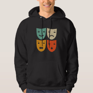 Vintages Theater Masken Theaterstück Schauspieler Hoodie