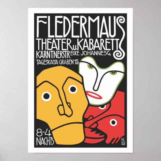 Vintages Theater und Cabaret Poster (Vorne)