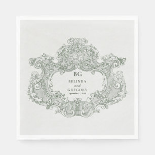 Vintages Thema Hochzeiten im Grünen Garten des Par Serviette