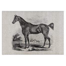 Vintages Thoroughbred-Pferdereiterpersonalisiertes Schneidebrett