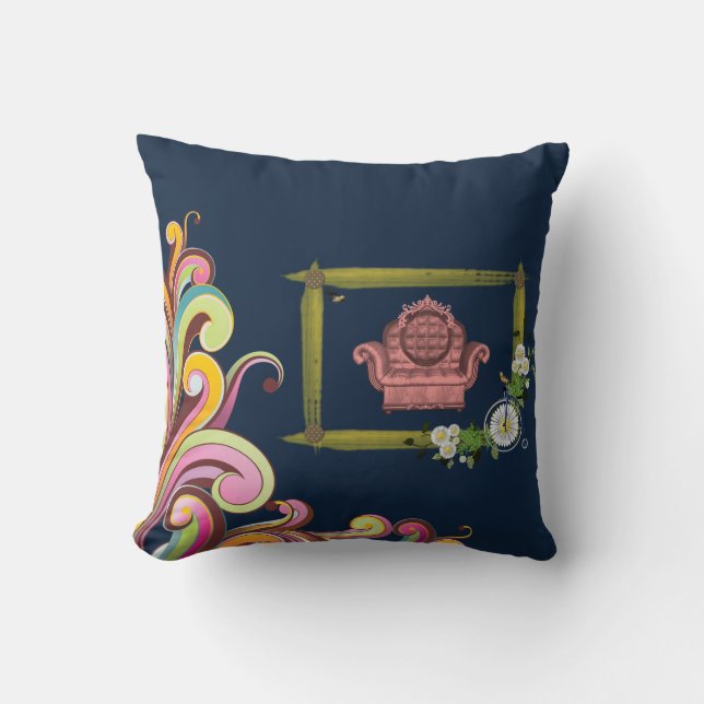 Vintages Throw Kissen (Vorderseite)