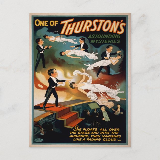 Vintages Thurston Magic Poster Postkarte (Vorderseite)