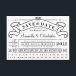Vintages Ticket-Banner für Lochkarte Save the Date<br><div class="desc">Mit Zug- und Transportkarten aus den frühen 1900er Jahren Inspiriert, diese Hochzeit speichern die Dattelkarte ist eine lustige und einzigartige Möglichkeit, die Gäste zu ermutigen, ihre Kalender für Ihren großen Tag zu markieren! Die Sektionen Tag, Monat und Datum können mit einem Standard-Lochpunch "ausstanzt" werden. Passen Sie Ihre Namen und Veranstaltungsinformationen...</div>