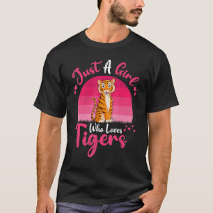 Vintages Tigertier nur ein Mädchen, das Tiger Lieb T-Shirt