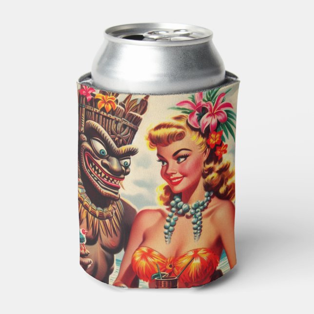 Vintages Tiki-Button Dosenkühler (Kanne Vorderseite)