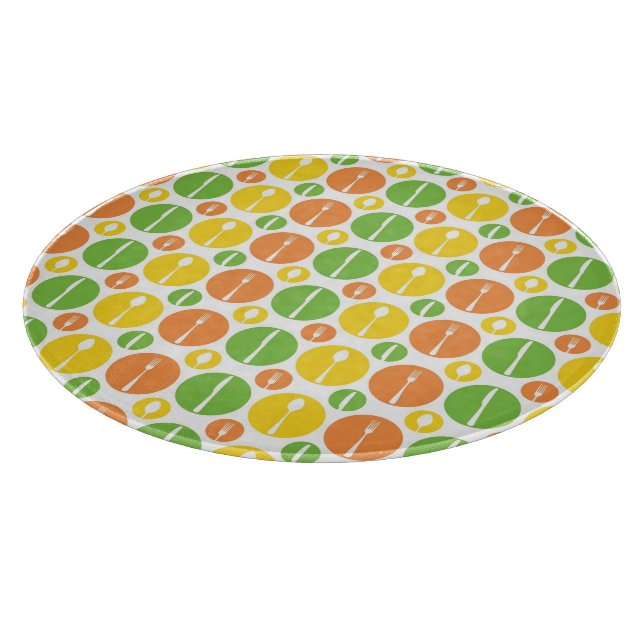 Vintages Tischbesteck-Muster Schneidebrett (Ecke)