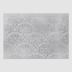 Vintages Tissue Paper "Grau Damaskus" Seidenpapier
