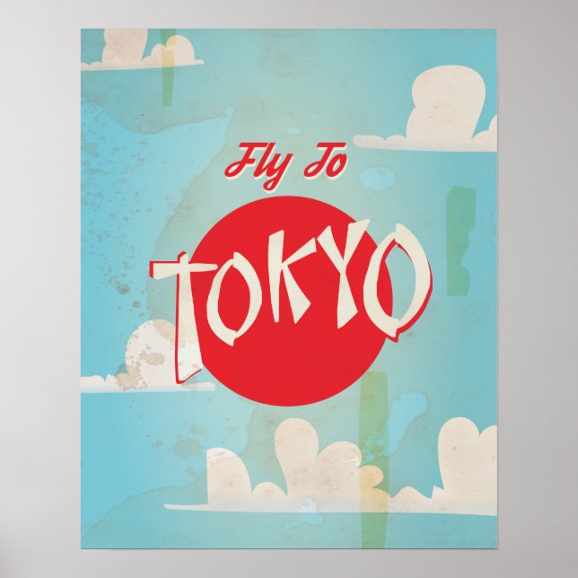 Vintages Tokio, Japan Reiseposter Poster (Vorne)